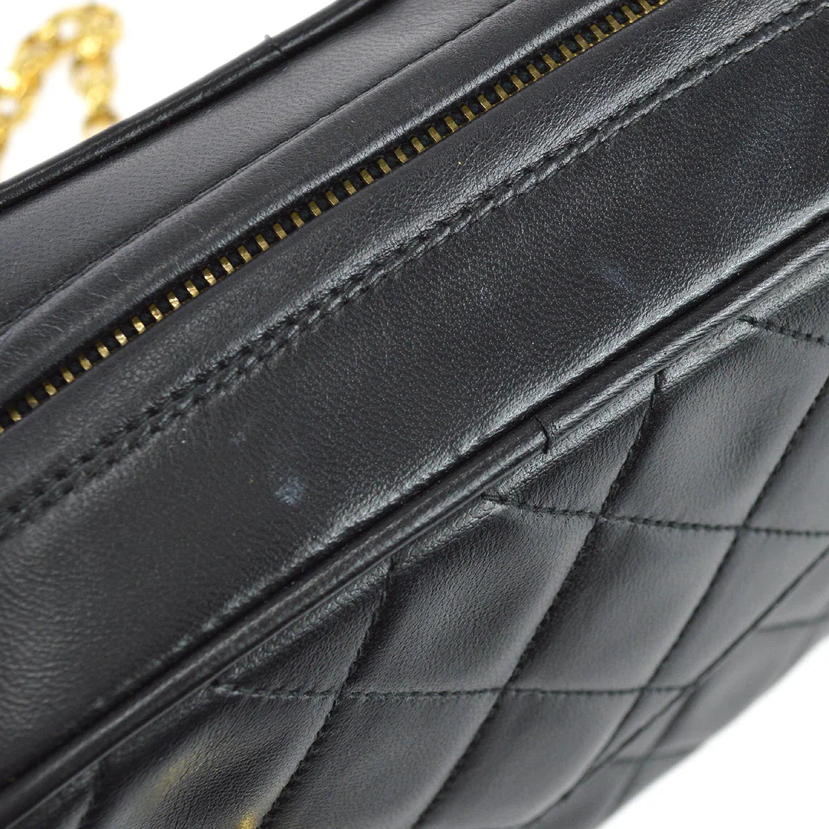 Chanel 1991-1994 Black Lambskin Mini Pocket Camera Bag