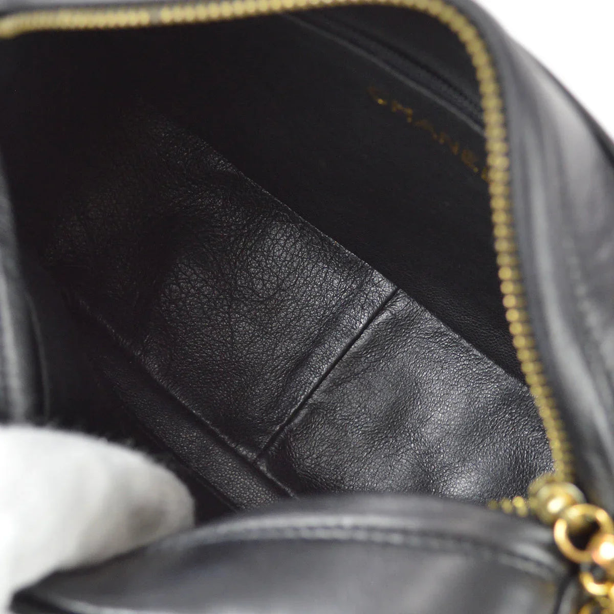 Chanel 1991-1994 Black Lambskin Mini Pocket Camera Bag