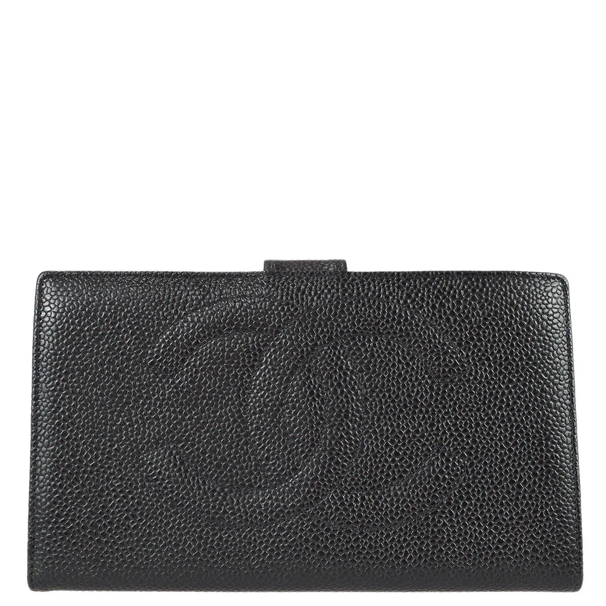 Chanel 1996-1997 Black Caviar Timeless Long Wallet