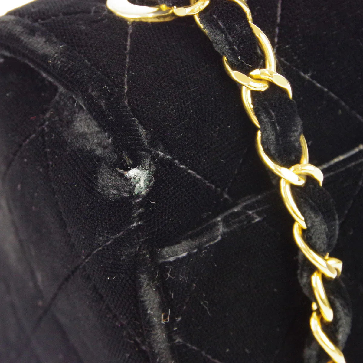 Chanel * 1991-1994 Black Velvet Straight Flap Shoulder Bag
