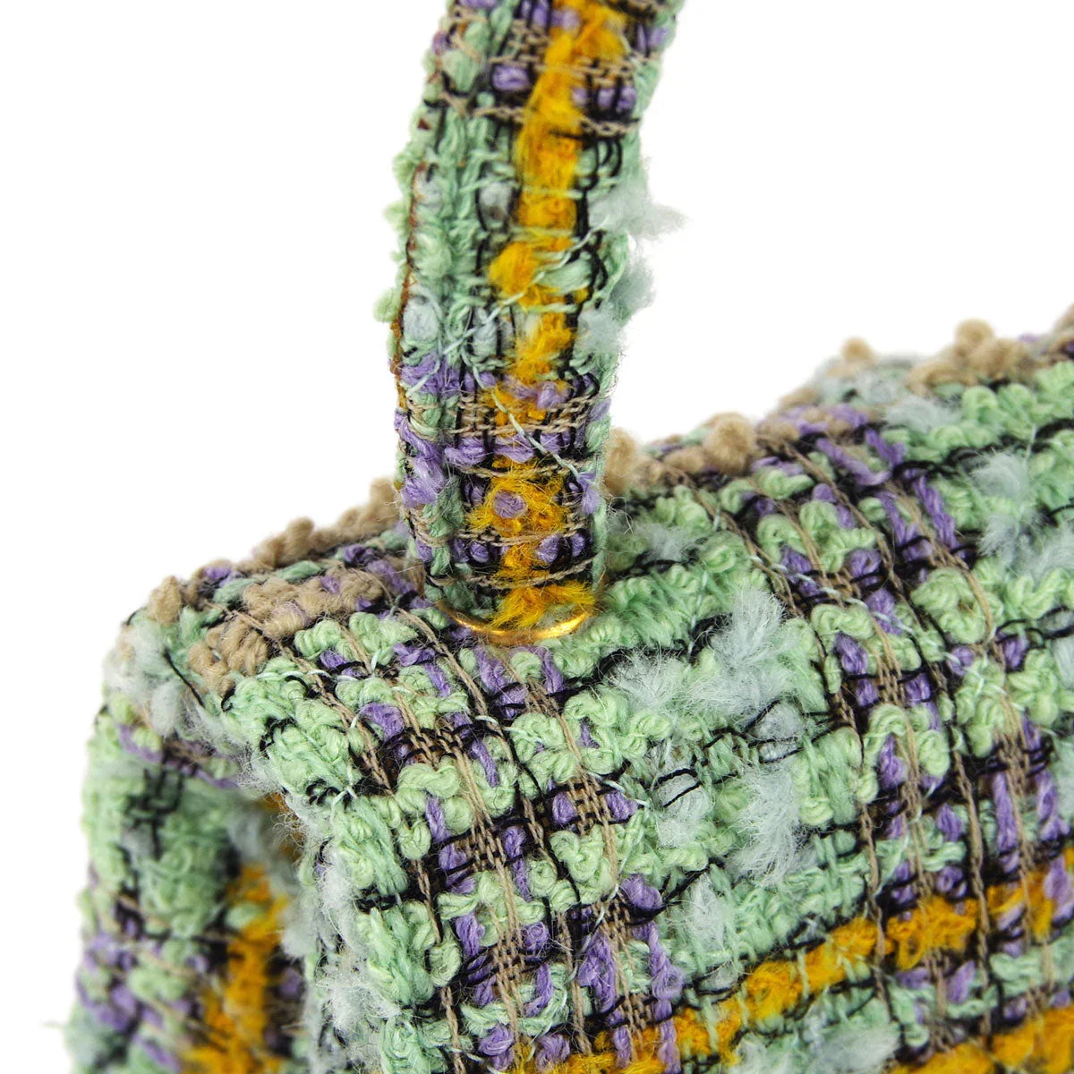 Chanel * 1994 Green Tweed Micro Classic Flap Handbag