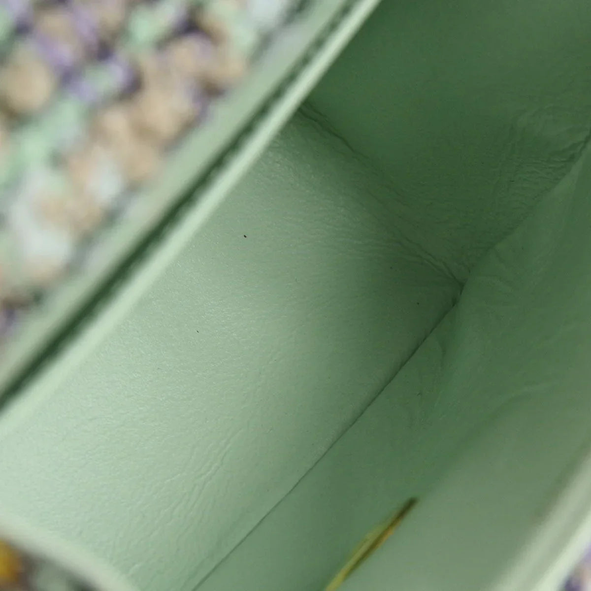 Chanel * 1994 Green Tweed Micro Classic Flap Handbag