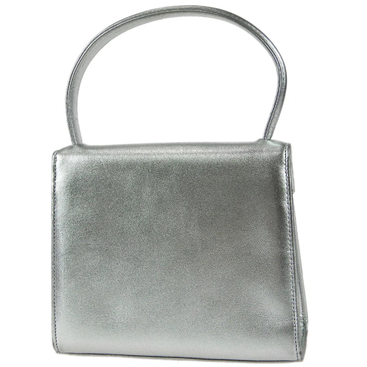 Chanel * 1996-1997 Silver Lambskin Top Handle Bag