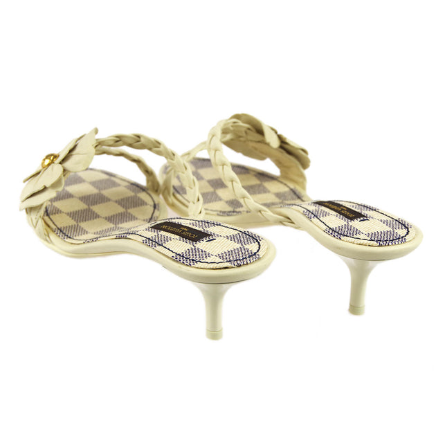 Louis Vuitton * White Damier Azur Shoes Sandals #36 1/2 – AMORE