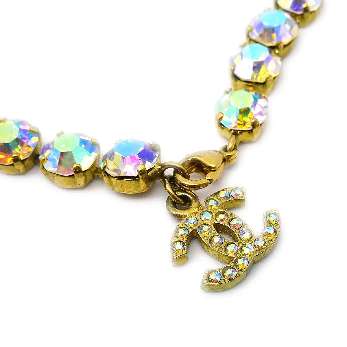 Chanel Anklet Gold Rhinestone 95P