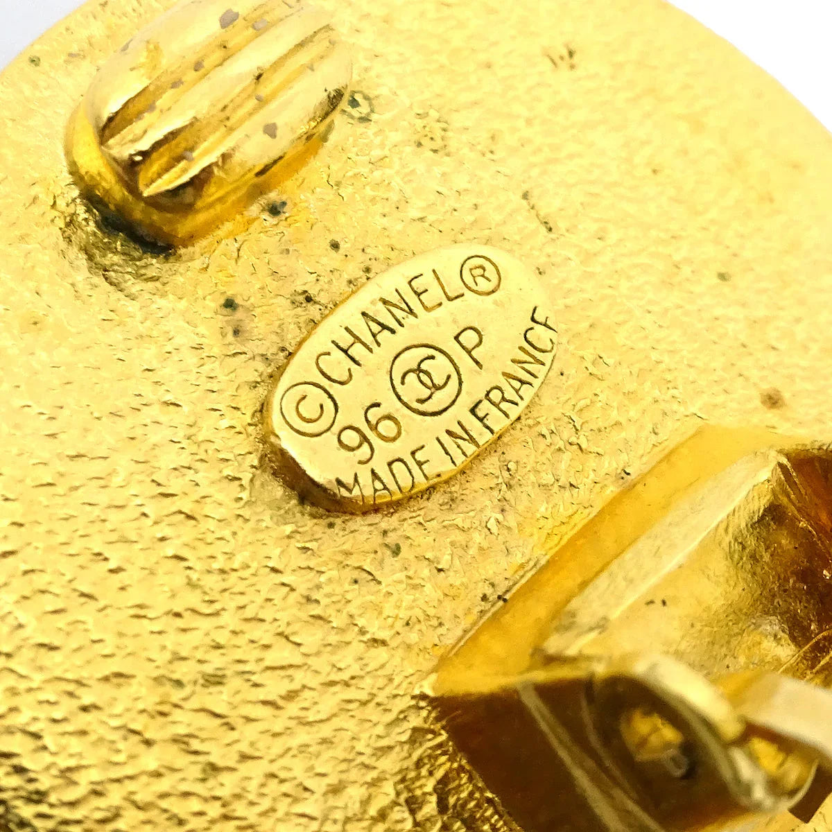 Chanel 1996 Mother of Pearl Rope Edge Earrings