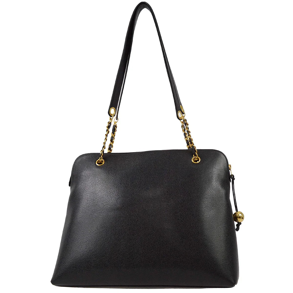 Chanel 1994-1996 Black Caviar Timeless Zipper Top Tote 41