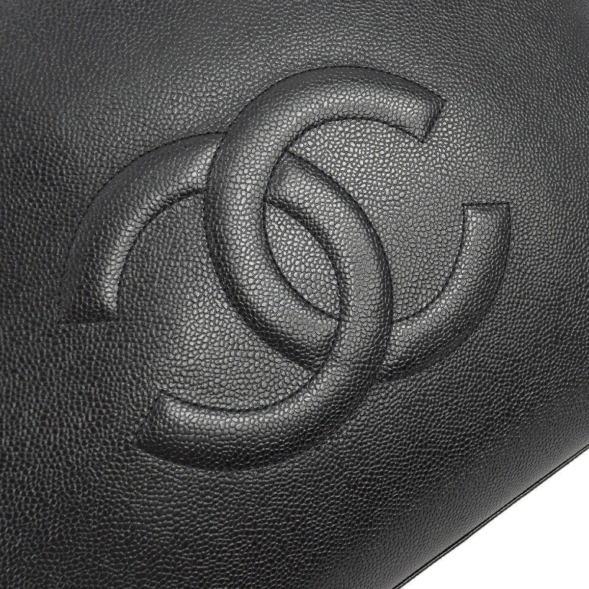 Chanel 1994-1996 Black Caviar Timeless Zipper Top Tote 41
