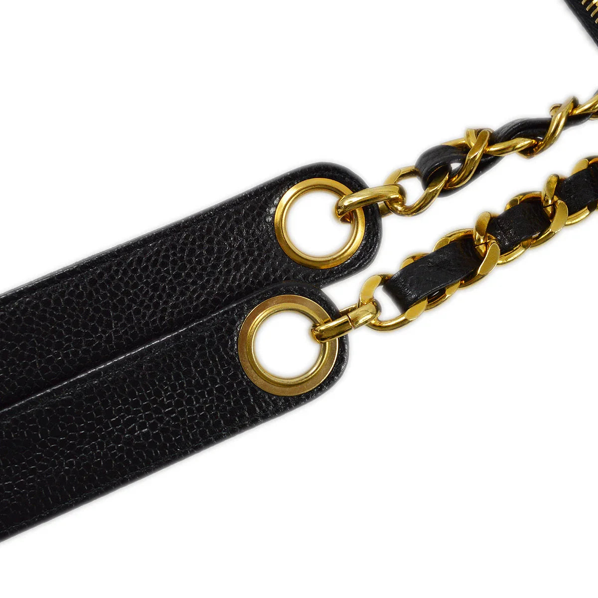 Chanel 1994-1996 Black Caviar Timeless Zipper Top Tote 41