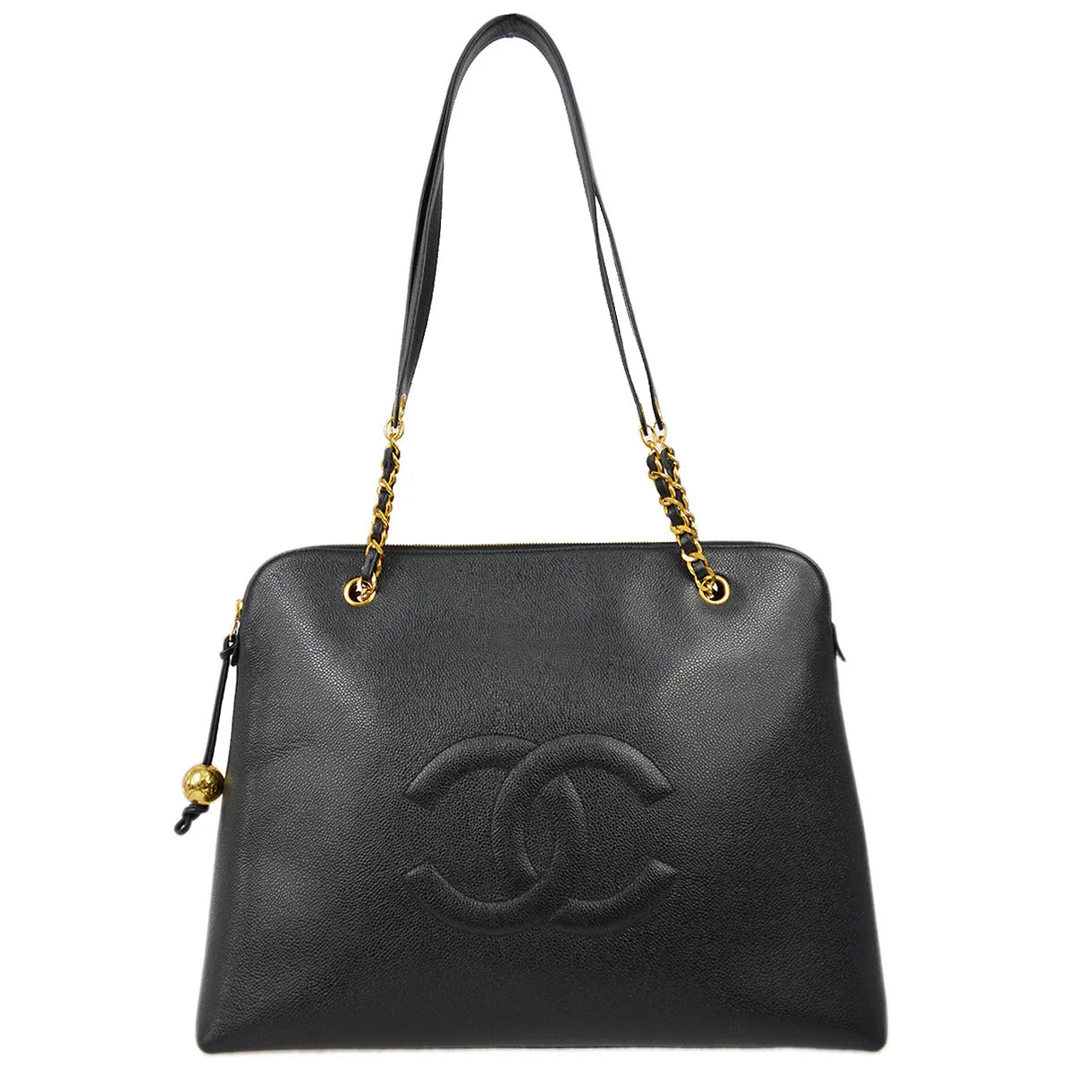 Chanel 1994-1996 Black Caviar Zipper Tote 41