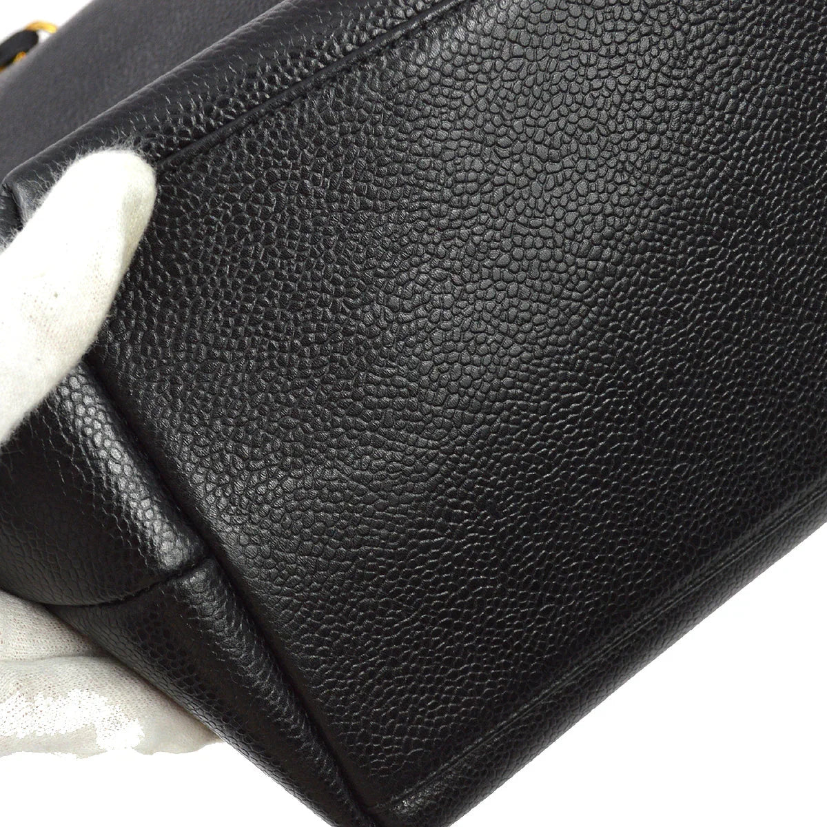 Chanel 1994-1996 Black Caviar Zipper Tote 41