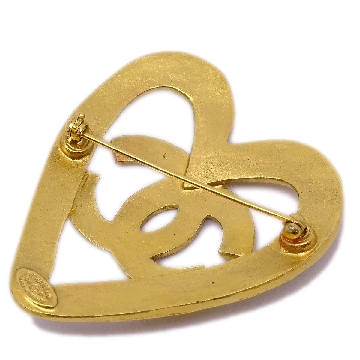 Chanel Heart Brooch Gold 95P