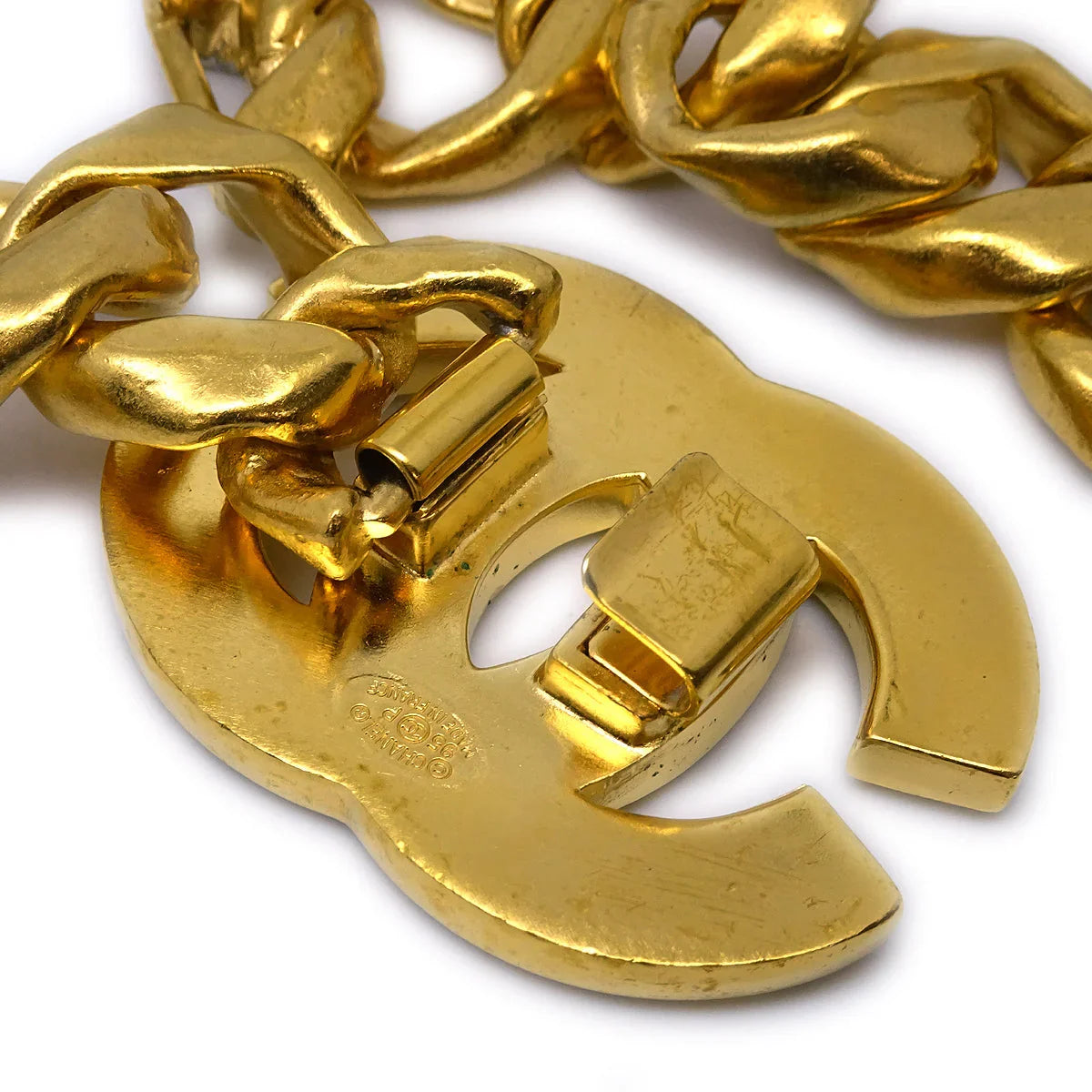 Chanel 1995 Spring Gold & Rhinestones CC Chain Belt