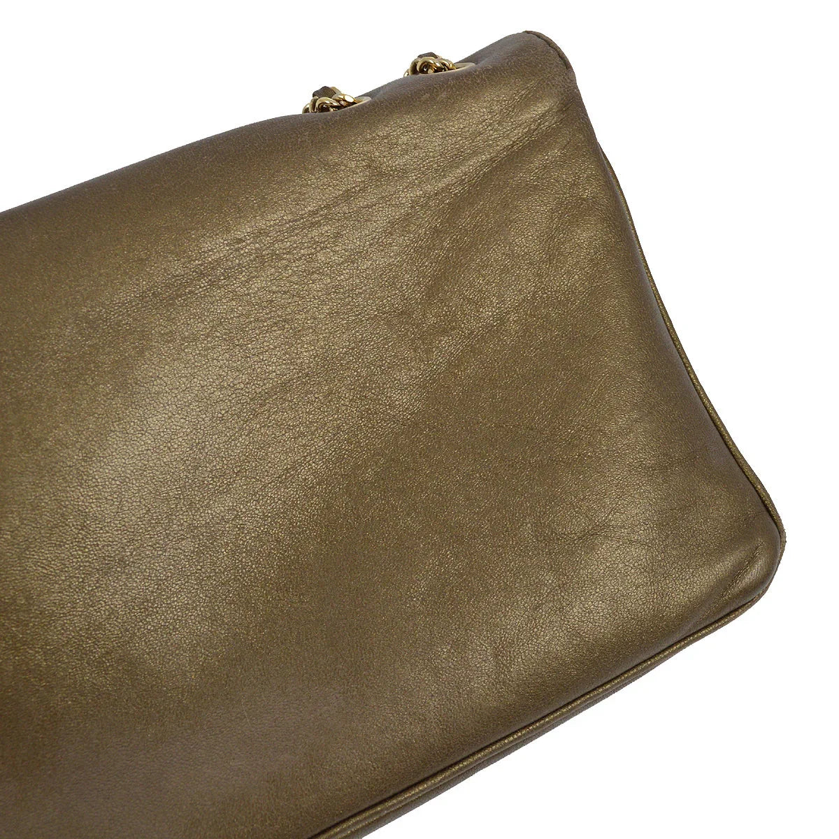 Chanel 2004-2005 Bronze Lambskin Mademoiselle Lock Shoulder Bag