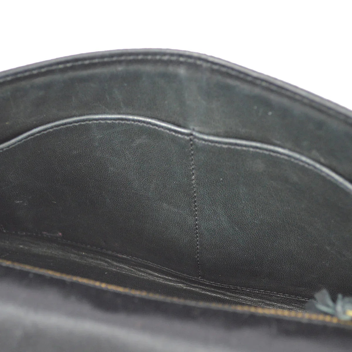 Hermes 1983 Black Satin 2way Clutch Shoulder Bag