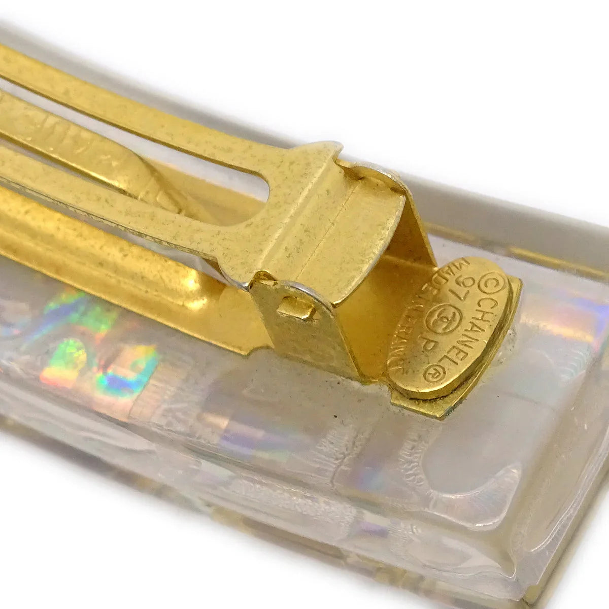 Chanel Hair Clip Hairpin Barrette Clear 97P/62