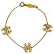 Chanel Rhinestone Gold Chain Bracelet 4022/1982