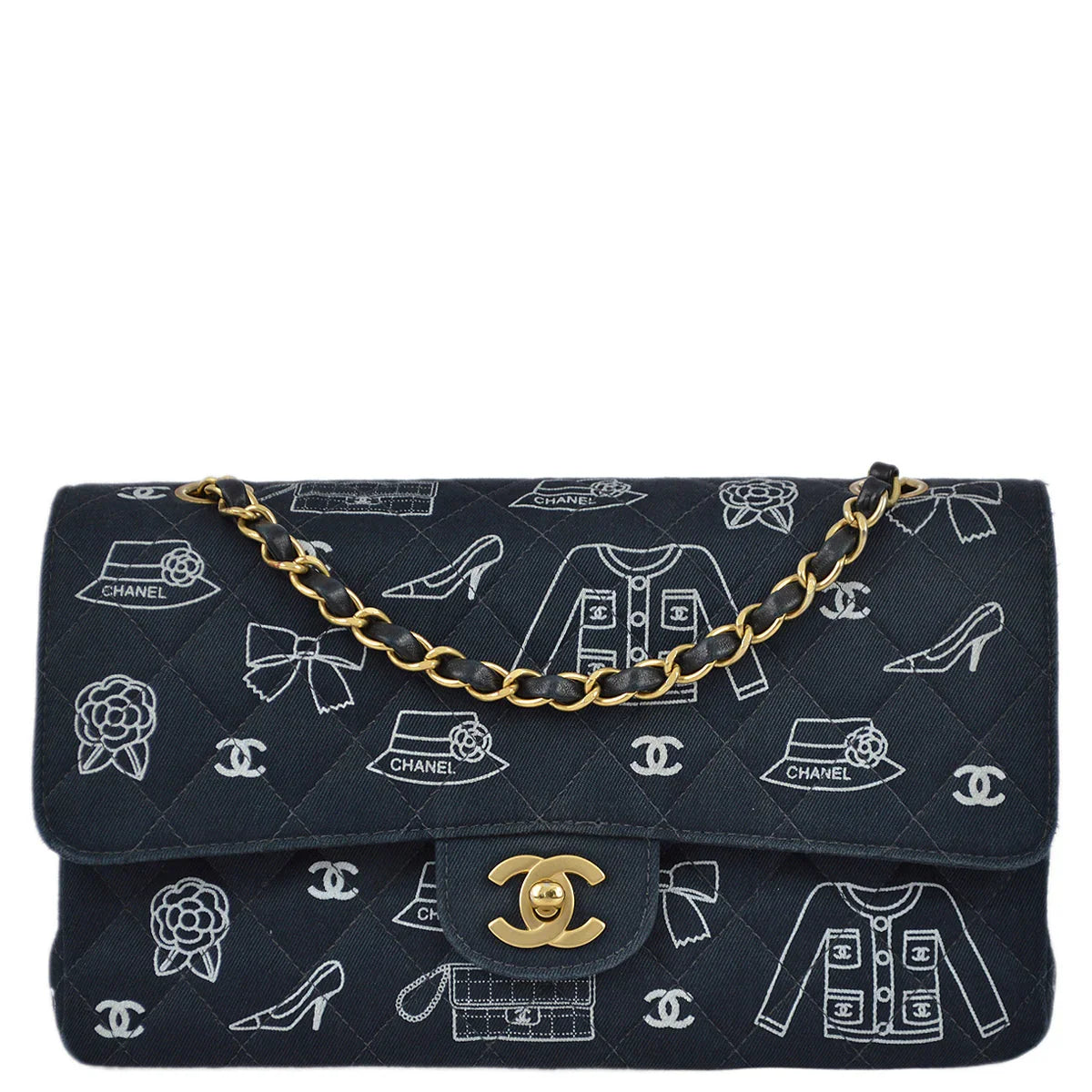 Chanel 2001-2003 Canvas Medium Classic Double Flap Bag