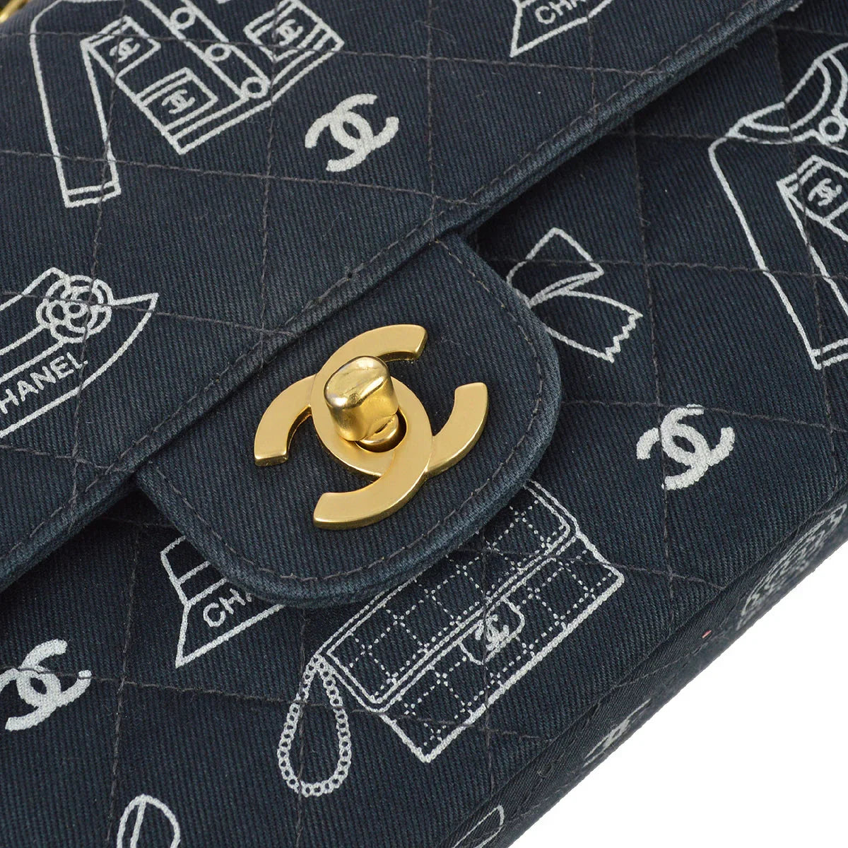 Chanel 2001-2003 Canvas Medium Classic Double Flap Bag