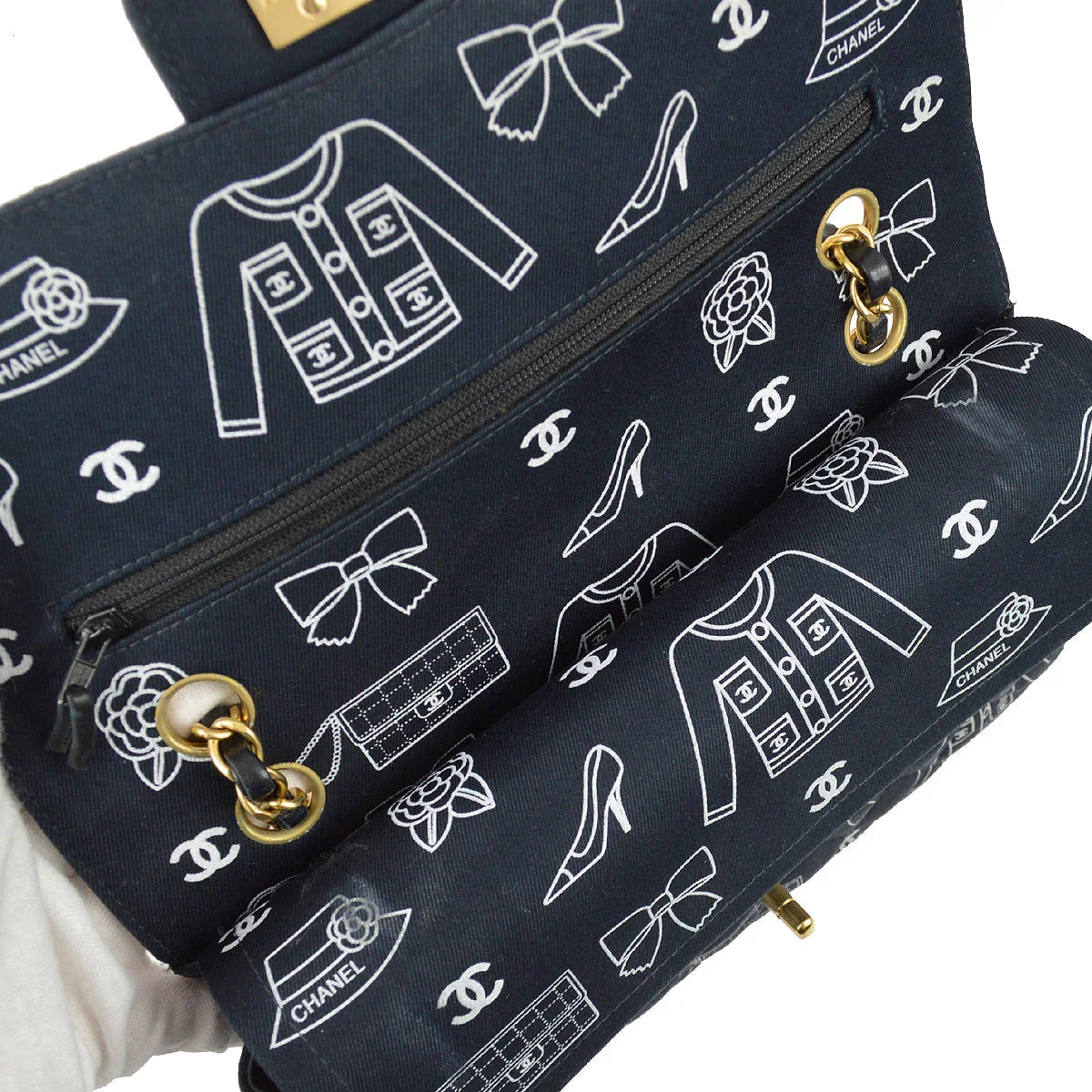 Chanel 2001-2003 Canvas Medium Classic Double Flap Bag