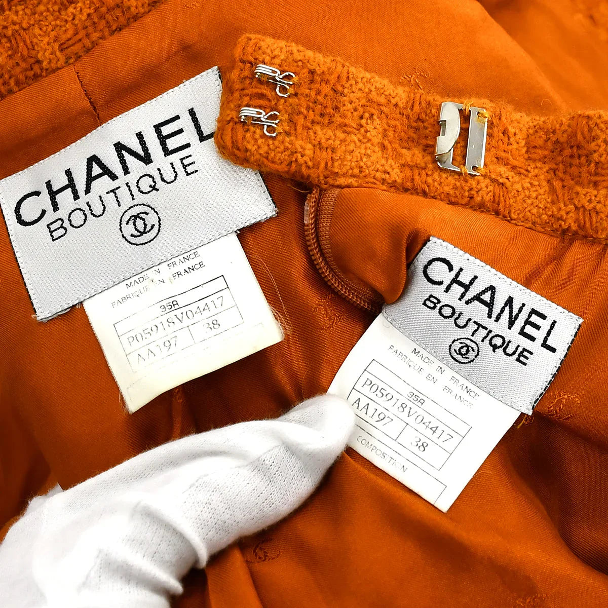 Chanel 1995 fall tweed skirt suit #38