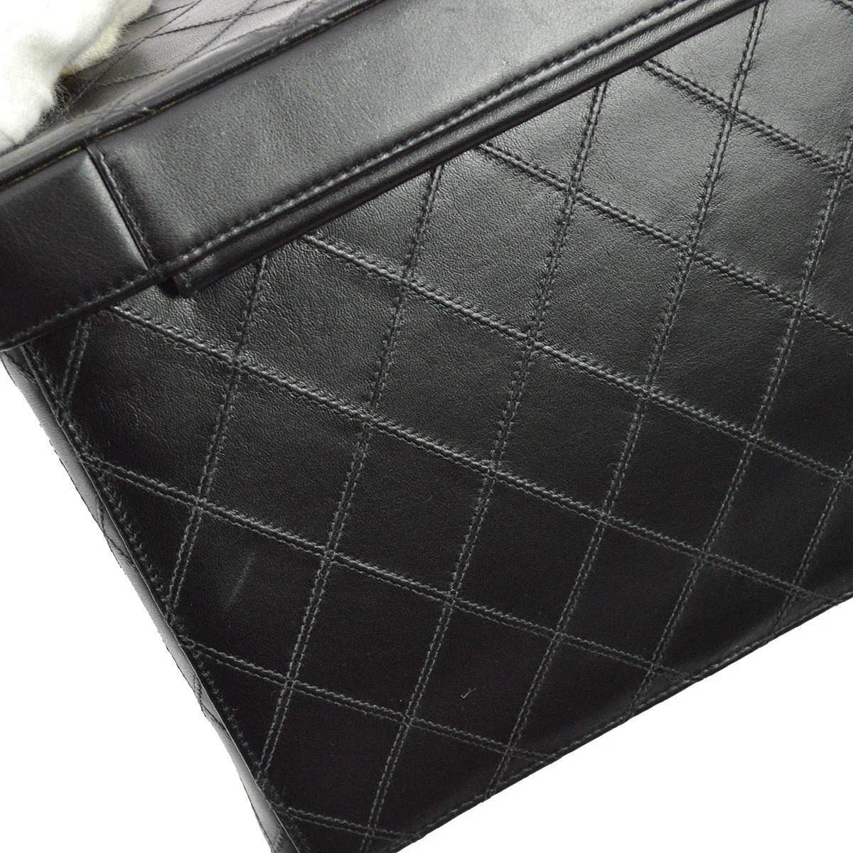 Chanel 1994-1996 Black Lambskin Bicolore Vanity 2way Handbag