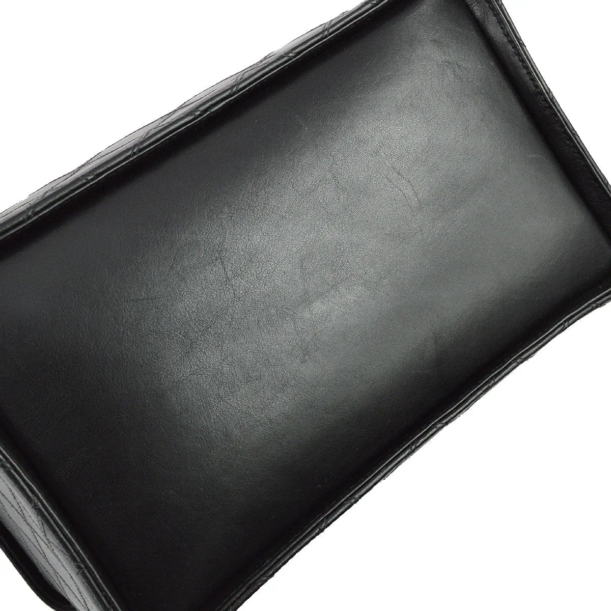 Chanel 1994-1996 Black Lambskin Bicolore Vanity 2way Handbag