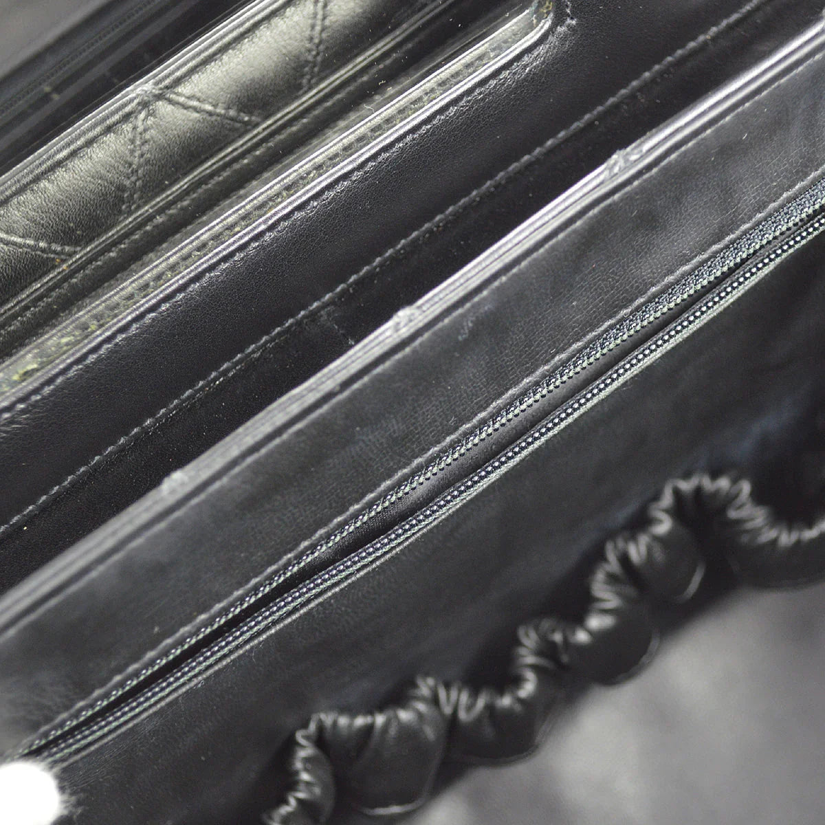 Chanel 1994-1996 Black Lambskin Bicolore Vanity 2way Handbag