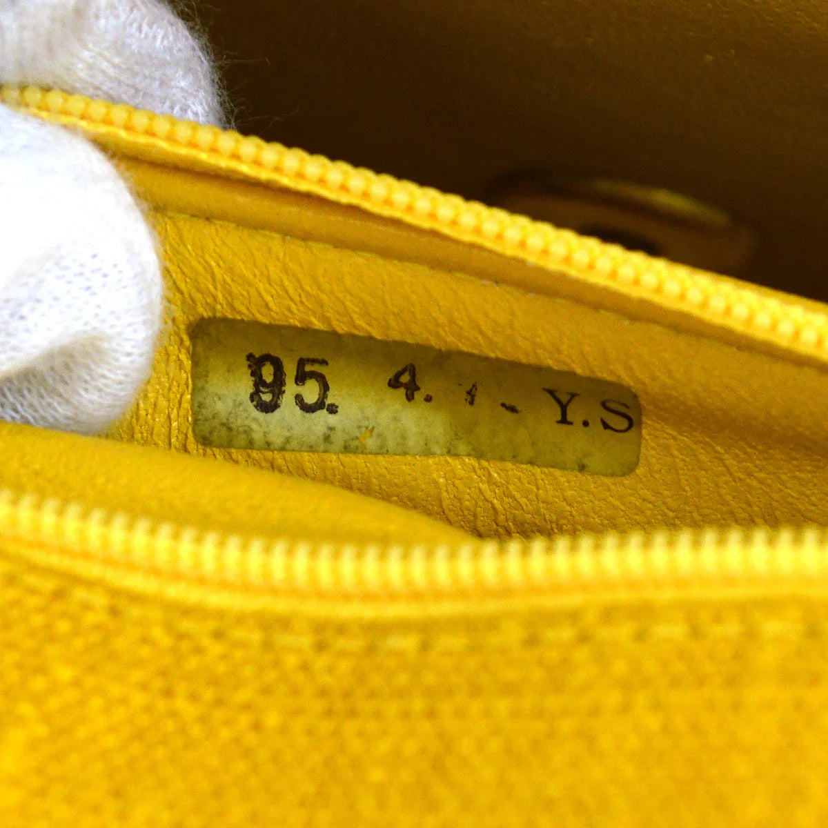 Chanel 1991-1994 Yellow Linen Small Diana Flap Bag