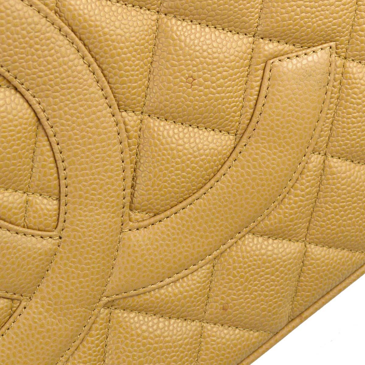 Chanel 2006-2008 Beige Caviar Medallion Tote