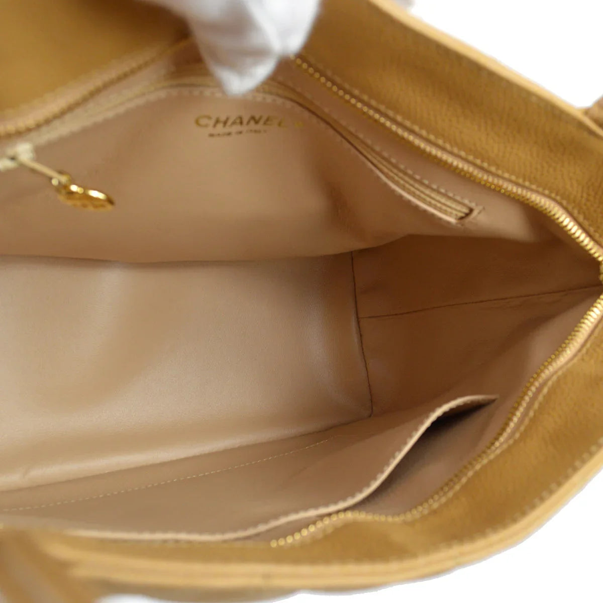 Chanel 2006-2008 Beige Caviar Medallion Tote