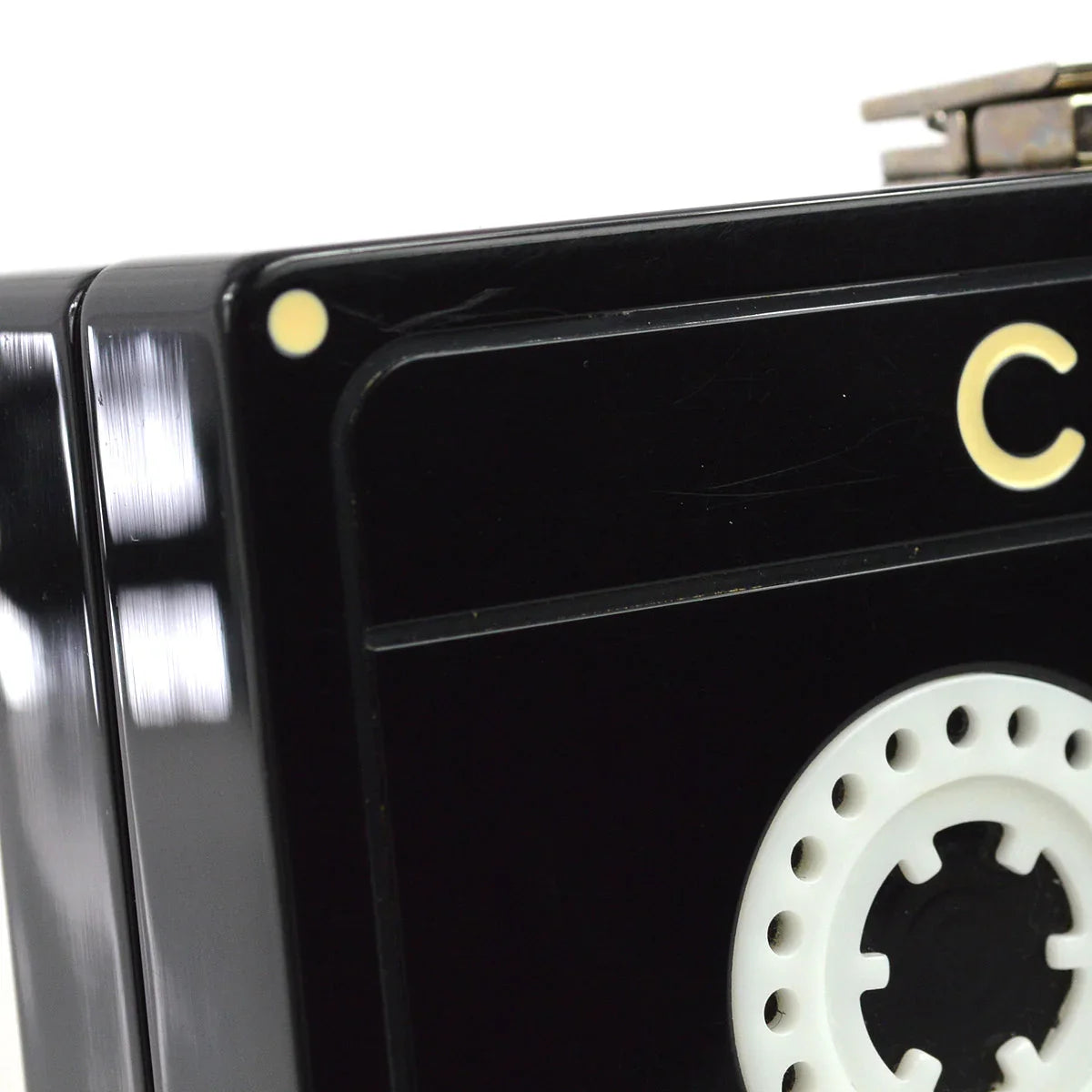 Chanel * 2004 Spring Black Acrylic Cassette Tape Clutch Bag