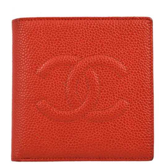Chanel 1997-1999 Red Caviar Timeless Bifold Wallet