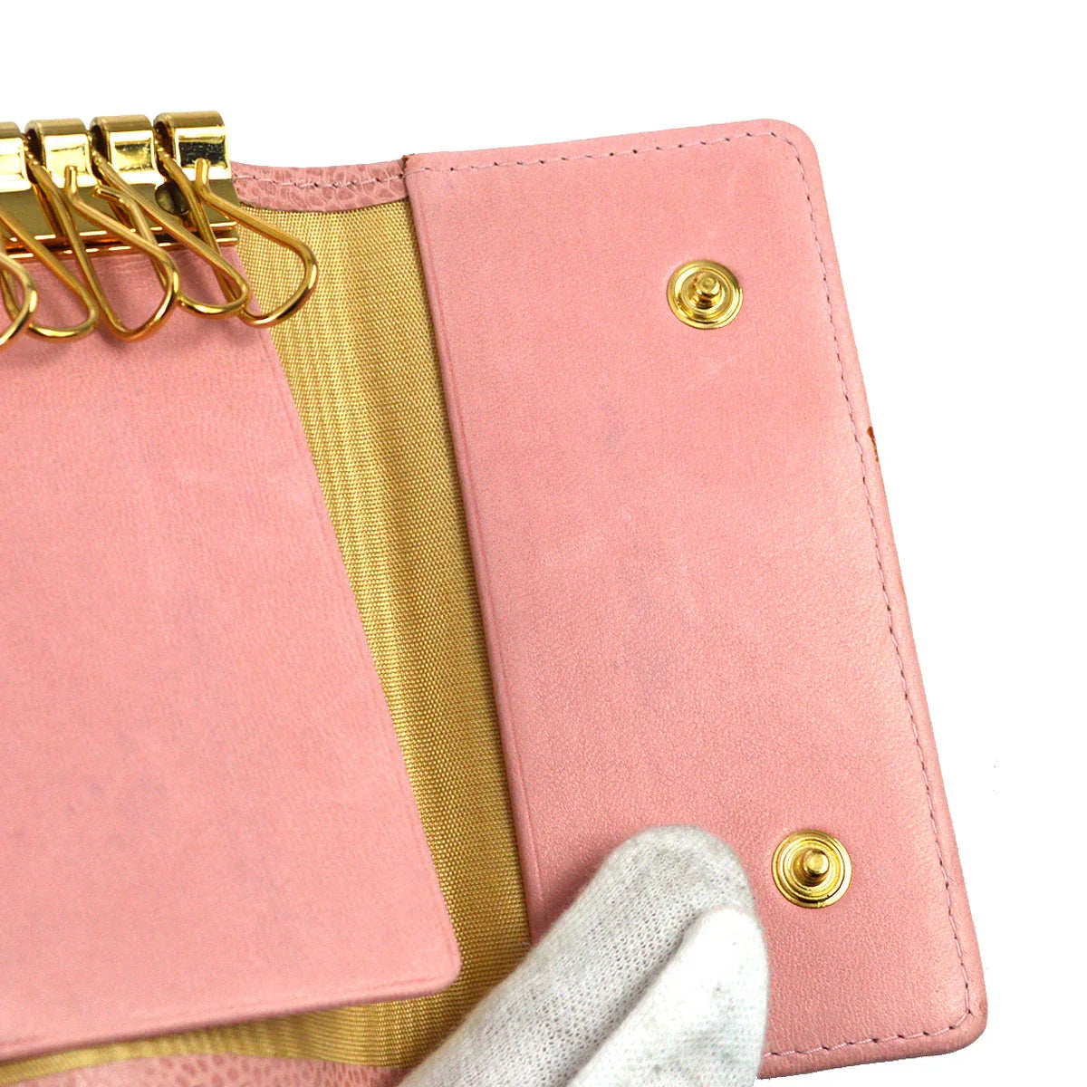 Chanel 2003-2004 Pink Caviar Timeless Key Case