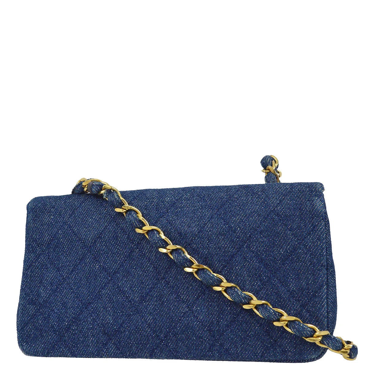 Chanel * 1989-1991 Denim Turnlock Mini Full Flap Bag
