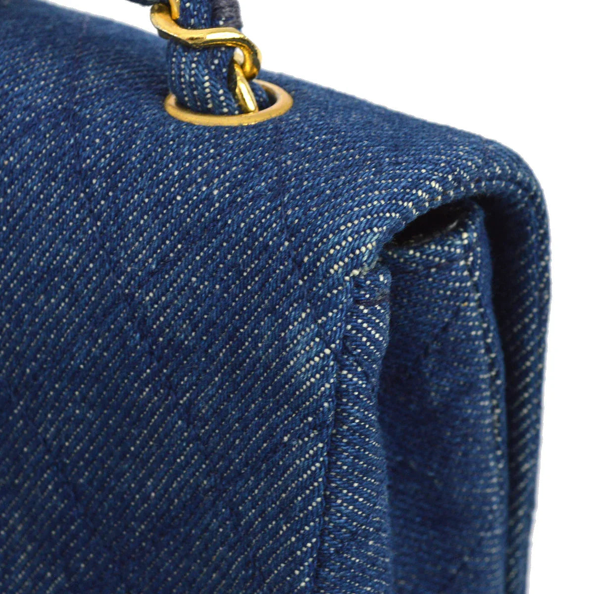 Chanel * 1989-1991 Denim Turnlock Mini Full Flap Bag
