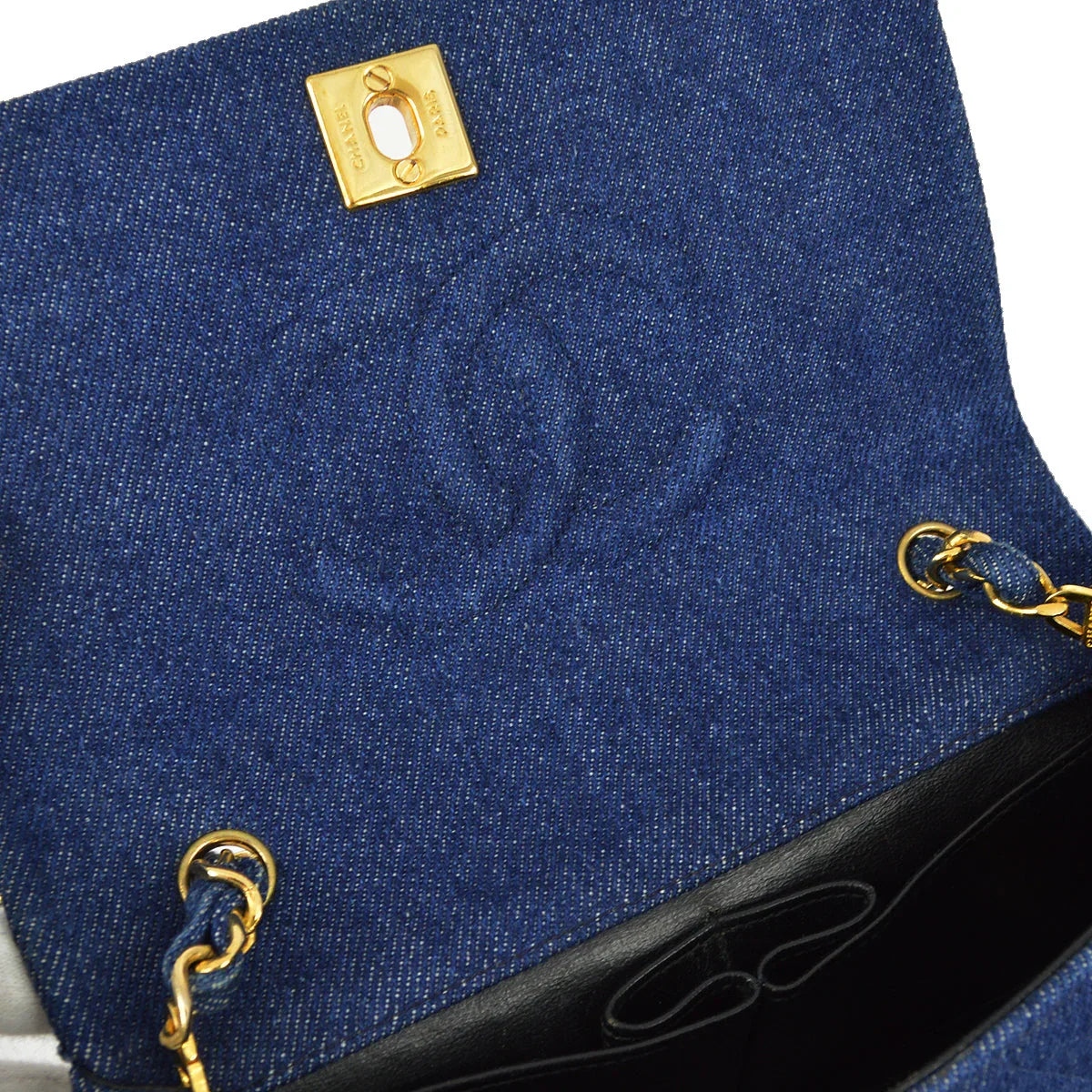 Chanel * 1989-1991 Denim Turnlock Mini Full Flap Bag