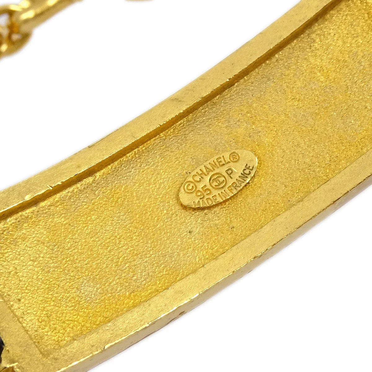 Chanel * 1995 Black & Gold Logo Plate Choker