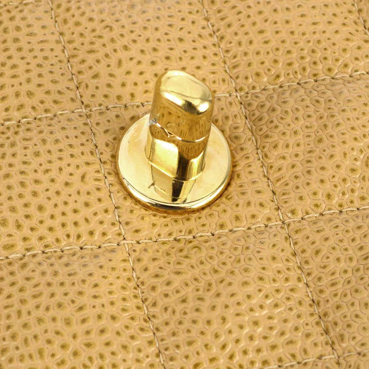 Chanel 2001-2003 Beige Caviar Medium Classic Double Flap Bag