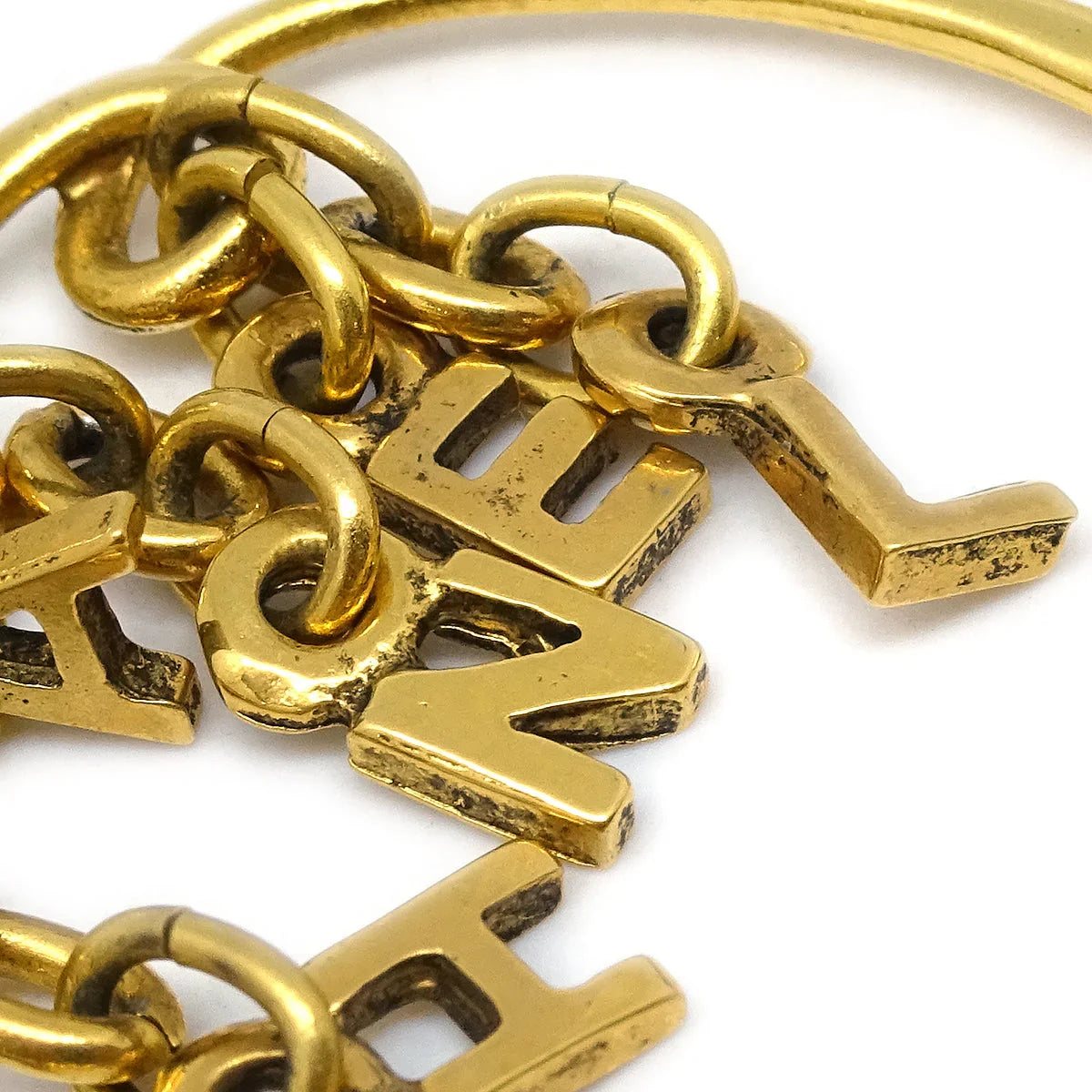 Chanel Dangle Hoop Earrings Gold