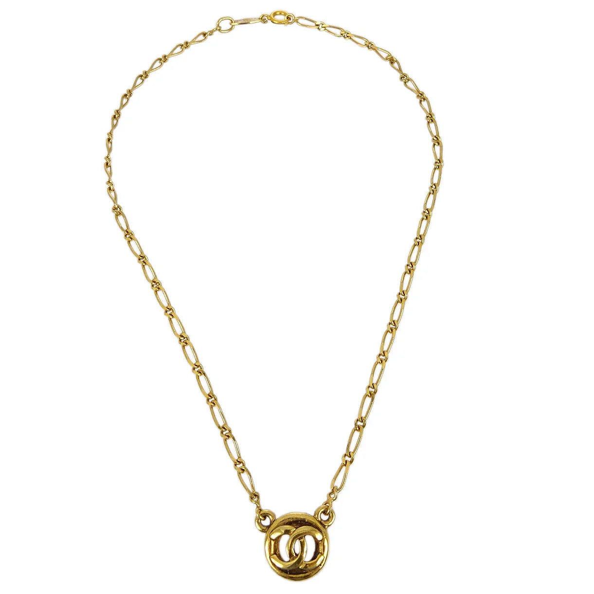 Chanel Medallion Gold Chain Pendant Necklace 1983