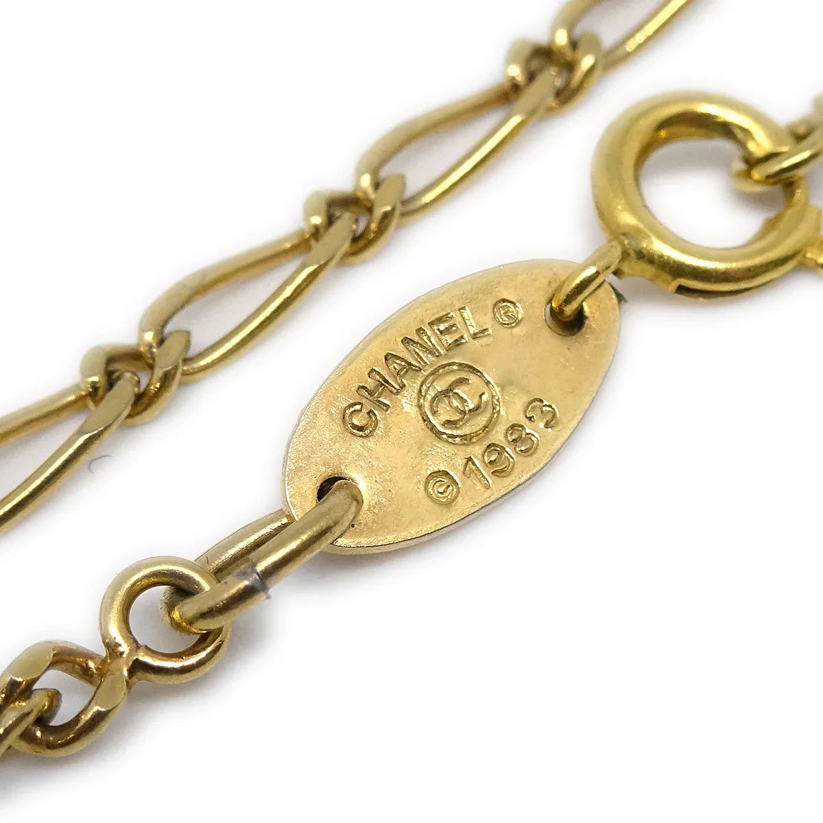 Chanel Medallion Gold Chain Pendant Necklace 1983