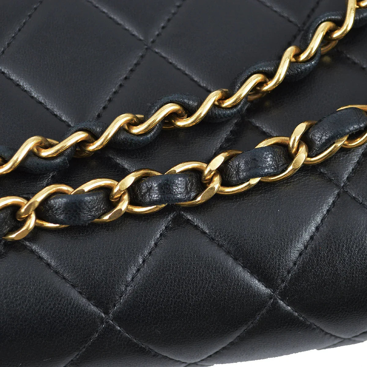 Chanel 1994-1996 Black Lambskin Medium Double Sided Classic Flap Bag