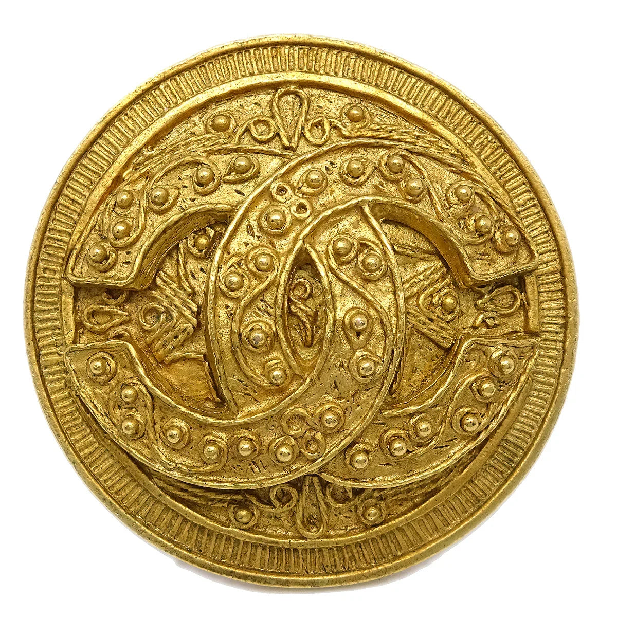 Chanel 1994 Filigree Brooch Pin Gold