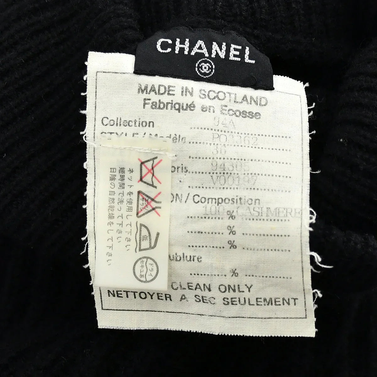 Chanel Fall 1994 Logo Tag Cashmere Jumper #36