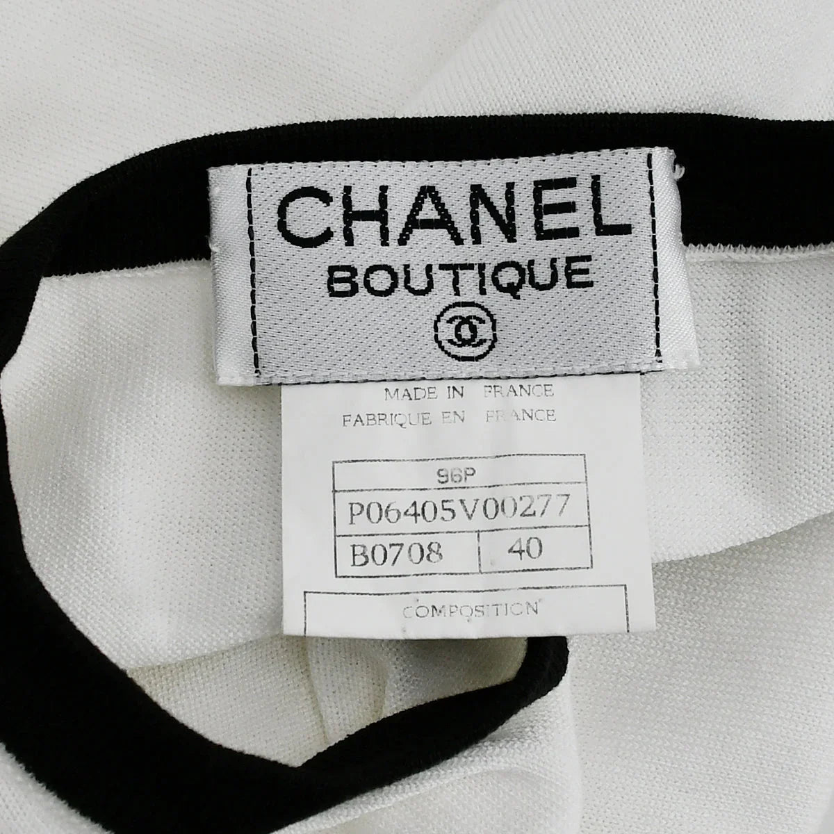 Chanel 1996 Spring Contrast Trim Cotton Sleeveless Top #40