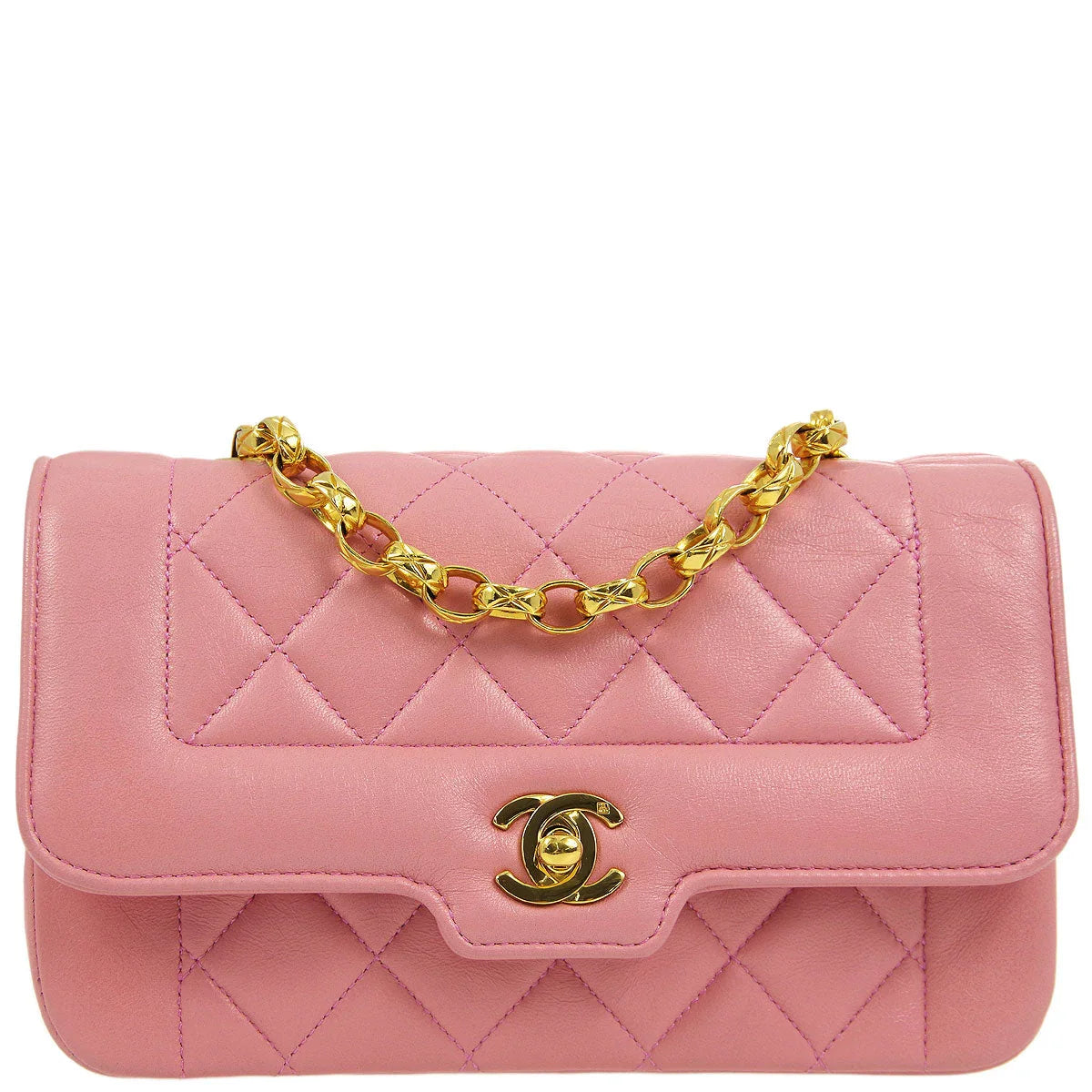 Chanel * 1989-1991 Pink Lambskin Border Flap Bag