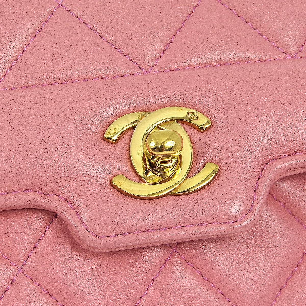 Chanel * 1989-1991 Pink Lambskin Border Flap Bag