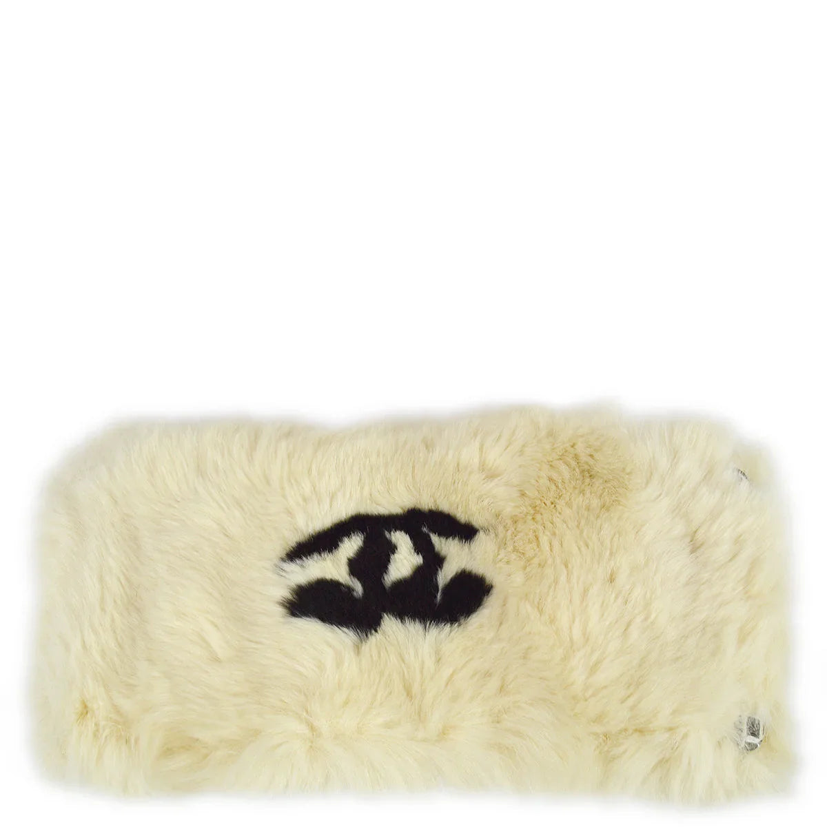 Chanel White Fur Bracelet Bangle Wristband