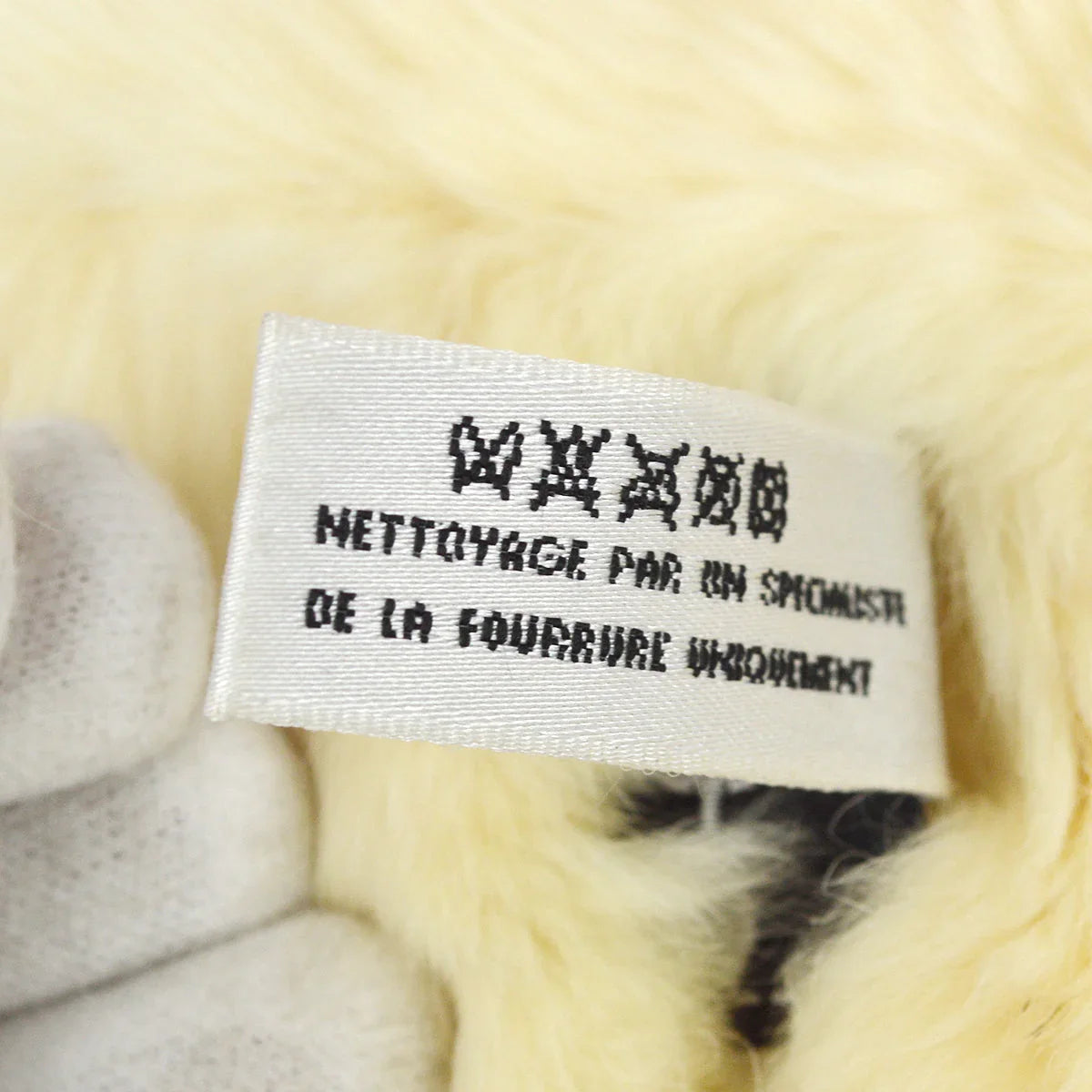 Chanel White Fur Bracelet Bangle Wristband